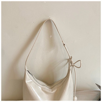 Sac à main hobo vintage de luxe en PU avec fermeture éclair, motif bonbon, bandoulière unique, portable, pour femme, blanc