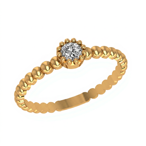 Yellow Gold 10k Solid Gold Lab Grown Diamond Engagement <b>Ring</b> Brilliant Cut Prong Setting <b>CROWN</b> Pattern Classic Unisex Fine - Product Image 1