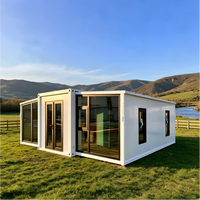 Casa Modular Plegable de 2 y 3 Dormitorios, Casa Prefabricada Pequeña, Villa Móvil Portátil, Casa Contenedor Expandible de Lujo de 20 y 40 pies