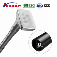 ARODDY Custom Factory Tringle à rideau télescopique en acier, réglable en un clic, sans perçage, 1-3,5 m, pour séparateur de studio blanc