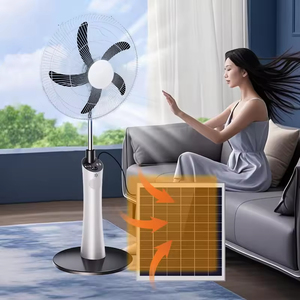 Ventilador de Pie Recargable 2025, Nuevo Estilo, 16/18 Pulgadas, AC/DC 12V, con Luz LED, Control Remoto y Carga - Product Image 3