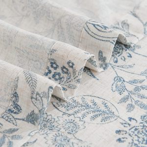 XinLan Drapé Rideaux Ready Made Chambre Imprimé Floral Couleur Naturelle Lin Léger Sheer Rideau pour la <span class=keywords><strong>Maison</strong></span> - Product Image 5