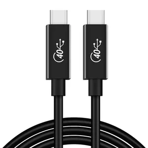 Kabel Data koaksial USB Tipe C pria, 1/2/3m 3/6/10ft kecepatan tinggi 40Gbps 8K 60Hz PD100W PD240W pengisian daya Cepat