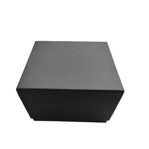 Caja de Reloj Cuadrada Negra de Papel con Tapa - Product Image 3