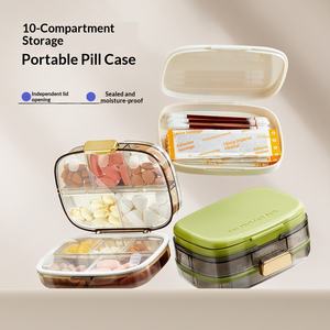 Hongyu HY-18 - Pastillero Portátil de 10 Compartimentos, Gran Capacidad, Organizador de Medicamentos para las Siete Mañanas, Mediodía y Noches de la Semana - Product Image 3