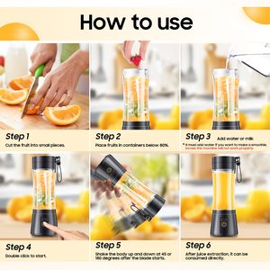 <span class=keywords><strong>Licuadora</strong></span> Portátil Eléctrica de Plástico de 380 ml, <span class=keywords><strong>Mini</strong></span> <span class=keywords><strong>Licuadora</strong></span> Recargable por USB para Uso Doméstico - Product Image 5