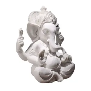 Elefante tronco Dios resina estatua de Buda adorno artesanal tallado a mano indio Ganesha Sudeste asiático elefante Dios venta al por mayor Fengshui
