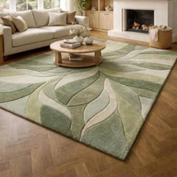 Tapis à motif ondulé de style nordique, en laine tuftée à la main, pièce maîtresse pour la décoration du salon ; personnalisable dans diverses tailles sur mesure.