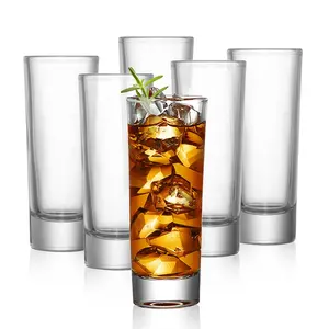 Clear Heavy Base Shot Glasses 6 Pack, 2 unzen Tall Glass Set für Whiskey Tequila Vodka schuss gläser geschenk set