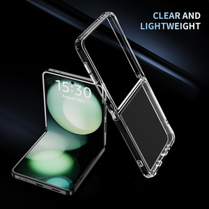 Funda Transparente Rígida de PC para Teléfono <span class=keywords><strong>Samsung</strong></span> Galaxy Z <span class=keywords><strong>Flip</strong></span> 7 4 3 ZFlip7 Flip6 Flip5, Carcasa Ultra Transparente Antigolpes con Parachoques de TPU - Product Image 6