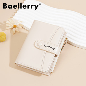 Baellerry Women's Short <b>Wallet</b> Multifunctional Card <b>Holder</b> With Snap Closure And Zipper Everyday Use Solid Color - Product Image 3