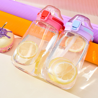 Bouteille d'eau sport en plastique sans BPA de 580 ml, écologique pour enfants, avec paille et ouverture à une main, résistante aux chutes, personnalisable avec logo – Vente en gros