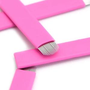 Cartucho de aguja de tatuaje desechable de un solo uso de acero inoxidable 18U para <span class=keywords><strong>Microblading</strong></span> de cejas y maquillaje permanente de labios - Product Image 1