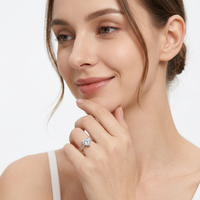 Bague en Moissanite taille cœur en argent 925 avec sertissage à griffes, alliance de fiançailles pour femme, style romantique