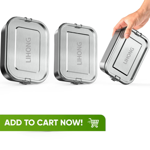 Fiambrera de acero inoxidable con sellado gratuito, caja Bento a prueba de fugas, contenedores de alimentos seguros para microondas para viajes, trabajo, almacenamiento de comidas - Product Image 5