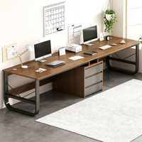 Bureau informatique simple et intégré avec bibliothèque, poste de travail domestique, table d'écriture pour étudiant pour petit espace de bureau à domicile