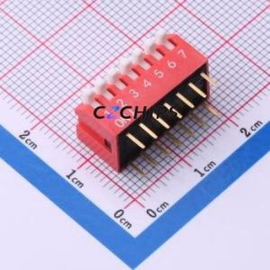 SMQP-07R-TP DIP Switch Switch ( Type: Piano Key )( Number of Switch Sections: 7 )( Lead Spacing: 2.54mm ) - Product Image 1