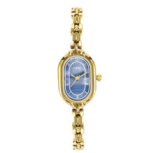 Reloj de Mujer de Alta Gama, Estilo Vintage, Brazalete Ovalado Dorado Pequeño, Reloj de Cuarzo Moderno - Product Image 1