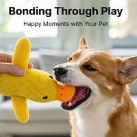 Jouet en peluche canard jaune durable et couineur, résistant aux morsures, en tissu bulle, jouet interactif à mâcher pour l'entraînement des chiots et des chiens