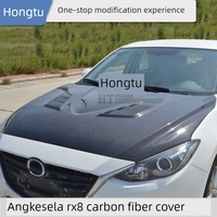 Capot en fibre de carbone noir 2014-2017 pour Mazda 3 Axela, modifié style RX8 avec cache-moteur perforé