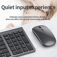 Combo de Teclado y Ratón para PC de Escritorio, Teclado Inalámbrico Ergonómico de Perfil Bajo para Juegos con Función de Conexión Multidispositivo