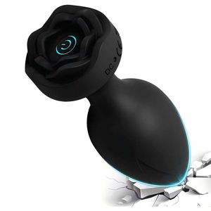 Vibrador <span class=keywords><strong>Anal</strong></span> con Forma de Rosa, Dildo, Tapón <span class=keywords><strong>Anal</strong></span> con Control Remoto para Hombres y Mujeres, Impermeable, 10 Modos, Estimulación de Próstata y Punto G, Juguete Sexual - Product Image 1