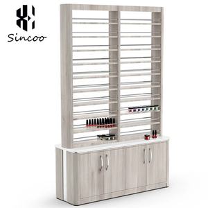 Manufacturer Custom Modern Wood Powder Stand <b>Nail</b> Polish Wall Mounted Display Cabinet Rack for <b>Nail</b> Table - Product Image 1