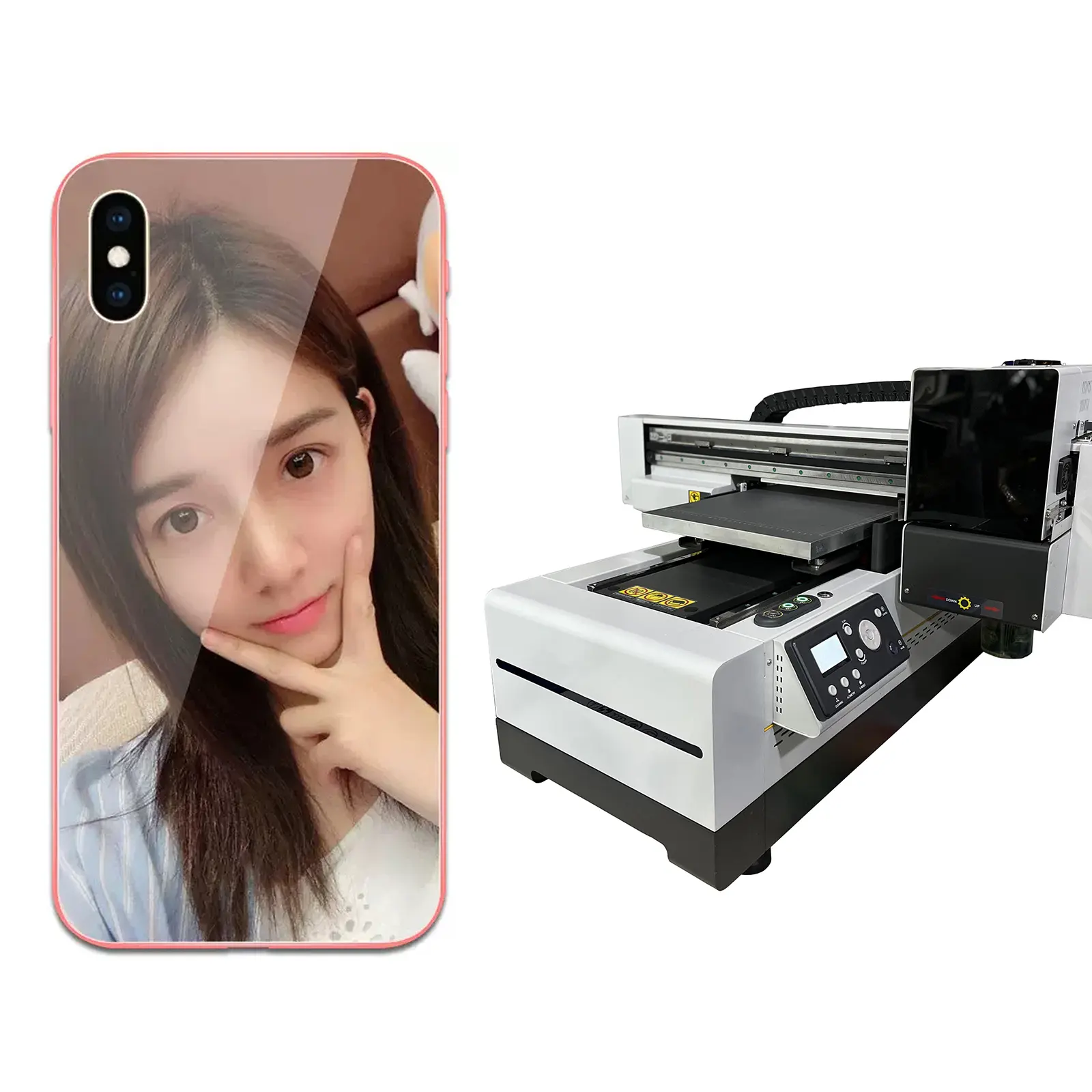 Hot Sale A3 Two Heads Speed 3 Minutes For A3 Size 1440dpi Small Uv-led Lamp Flatbed Printer At Home Printing Pen Phone Case