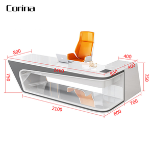 2020 weiß direktor executive tisch schrank stuhl set design 2 meter glänzend mdf büro möbel büro schreibtisch moderne - Product Image 1