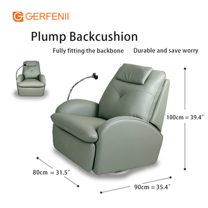 Gerfenii Meubles de luxe pour le salon Fauteuil berçant <span class=keywords><strong>inclinable</strong></span> en cuir Fauteuil de canapé <span class=keywords><strong>inclinable</strong></span> pivotant <span class=keywords><strong>et</strong></span> massant - Product Image 3
