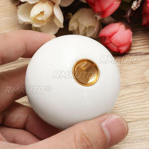 Pommeau de levier de vitesse rond pour voiture, boîte de vitesses manuelle, levier de changement de vitesse, pommeau de vitesse blanc avec adaptateur universel - Product Image 3