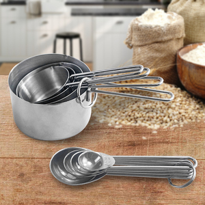 Juego <span class=keywords><strong>de</strong></span> 8 Tazas y <span class=keywords><strong>Cucharas</strong></span> Medidoras <span class=keywords><strong>de</strong></span> Acero Inoxidable, Utensilios <span class=keywords><strong>de</strong></span> Repostería, Accesorios <span class=keywords><strong>de</strong></span> Cocina, Herramientas para Café y Té - Product Image 2