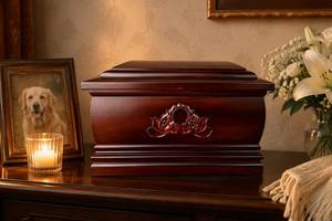 El Yapımı Çam Ağacı Çevre Dostu Lüks Anıt Evcil Hayvan Urnesi, Köpek Kremasyon Külleri için Fotoğraf Çerçeveli, Modern Stil - Product Image 2
