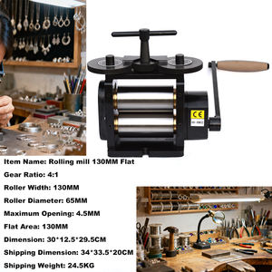 เครื่องรีดโลหะแบบมือหมุน รุ่น Tasanol ขนาด 130x65 มม. แบบเรียบเต็มแผ่น สำหรับทำเครื่องประดับ เครื่องรีดเหล็กแบบมือหมุน - Product Image 4