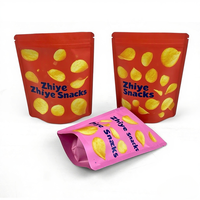 Sac à fermeture éclair scellé réutilisable en plastique Pochette debout pour biscuit et collation Sac d'emballage scellé étanche à l'humidité