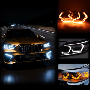 Nouveaux phares LED RGB en cristal <span class=keywords><strong>Angel</strong></span> <span class=keywords><strong>Eyes</strong></span> 12-24V avec contrôle par application, effet de défilement de couleur, lumière d'ambiance pour voiture - Product Image 6