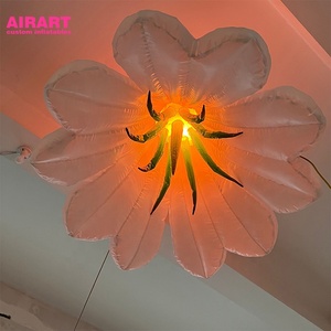 Fleurs gonflables blanches illuminées par LED, belles fleurs gonflables décoratives pour les thèmes de fête - Product Image 1