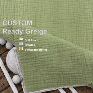 قماش موسلين قطني 100% مزدوج الطبقات 40s رائج البيع، بطانية لف للأطفال، قماش كريب مجعد مصبوغ بلون سادة للنوم - Product Image 1