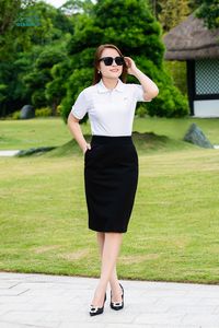 OEM logotipo personalizado MEJOR PRECIO DE LAS MUJERES 100% algodón Spandex poliéster transpirable de punto para la camisa de polo en Color sólido estilo Casual - Product Image 3