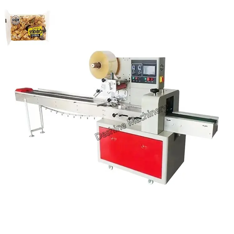 Snack packaging fruit energy date nut chocolate bar wrapping machine naan bread toy pillow roll packing machine