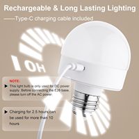 Ampoule LED intelligente E27 RGB colorée avec charge de type C, excellente ampoule d'urgence, lampe de camping