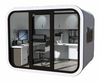 Cabine isolée haut de gamme Apple Cabin, module de bureau ADU, mini-maison modulaire, studio de jardin, salle de réunion préfabriquée portable