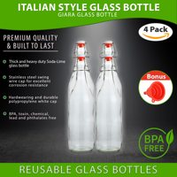 Verrerie écologique en gros 250/500/750/1000ml bouteille en verre transparent bocal en verre avec couvercle fermoir pour lait jus boisson liqueur