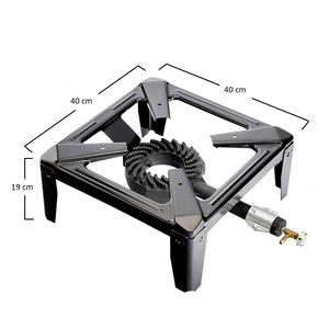 Réchaud de camping 8,5 Kw en fonte d'acier, 4 pieds, régulateur de flamme, brûleur 170 mm, 40x40x19 cm - Product Image 2