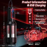 Masturbateur masculin, jouet sexuel pour adultes avec 9 modes de poussée et 9 modes de vibration, machine sexuelle mains libres avec écran LCD.