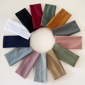 Bandeaux larges en tricot, couleur unie, haute élasticité, bandeaux extensibles pour le sport, le yoga, accessoire de cheveux tendance pour femmes - Product Image 1
