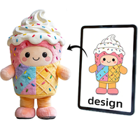 Costume de mascotte personnalisé en peluche douce pour adulte unisexe, motif gaufre de dessin animé, tenue de personnage alimentaire sur mesure