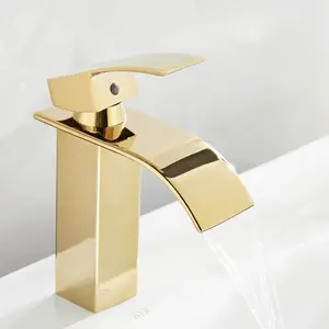 Nordic Style Modern Chrome Gold Waterfall Basin Faucet Cabinet Torneira Banheiro Hot And Cold Water Washbasin Bathroom Faucet