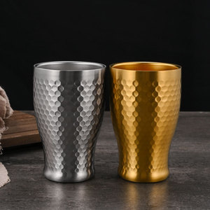 แก้วน้ำสแตนเลส 304 แบบสองชั้น ผิวสัมผัสลายตอก ฉนวนสุญญากาศ เก็บอุณหภูมิได้ทั้งร้อนและเย็น เหมาะสำหรับงานปาร์ตี้ - Product Image 2