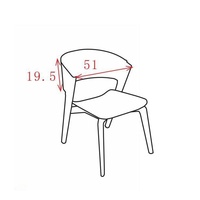 FC-2214 chaise de salle à manger moderne minimaliste italienne confortable style scandinave contreplaqué incurvé meubles de maison de luxe accessibles